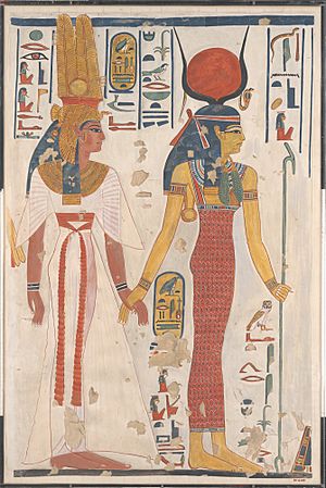 Queen Nefertari being led by Isis MET DP167142