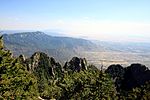 View of a ridge from the Sandia Crest Trail.
