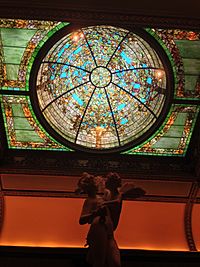 Sculpture and stained glass at Richard H Driehaus museum
