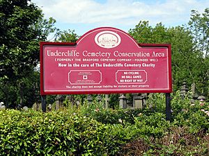 Signage at the Undercliffe Cemetery entrance
