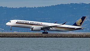 Singapore Airlines Airbus A350 XWB -9 9V-SGC landing SFO