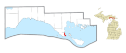Location within Mackinac County