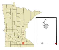 Location of Blooming Prairiewithin Steele and Dodge Countiesin the state of Minnesota