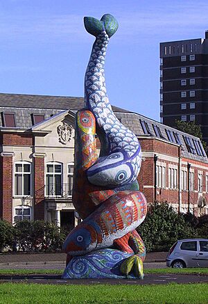 The De Lucile Fish Mosaic Sculpture