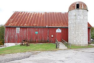 The Historical Society of Baltimore County barn and Dickenson-Gorsuch Farm Museum, in County Home Park, Cockeysville, MD