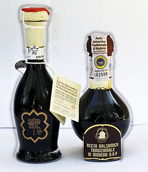Traditional Balsamic Vinegars of Modena (right) and Reggio Emilia (left)