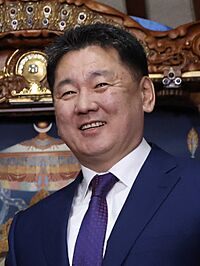 Ukhnaagiin Khürelsükh (Khürelsükh Ukhnaa) (Ухнаагийн Хүрэлсүх), President of Mongolia on 26 April 2024 (cropped).jpg