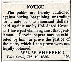 W. W. Shepperd Advertisement - Lake Creek