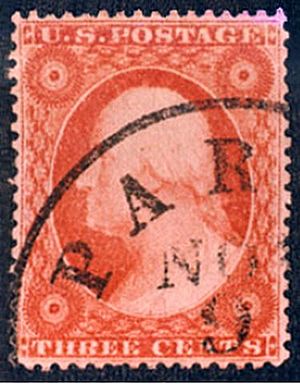 Washington 1857 1st perf-3c