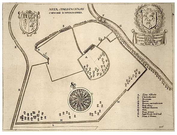 Wenceslas Hollar - Spalding abbey (State 2)
