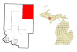 Location within Dickinson County