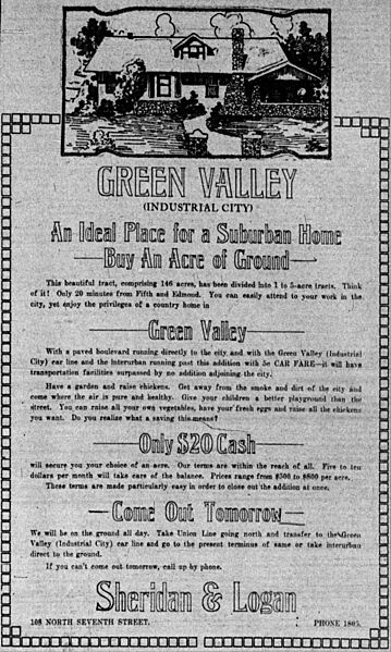 1911 Green Valley advertisement