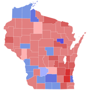 2010 United States Senate election in Wisconsin results map by county