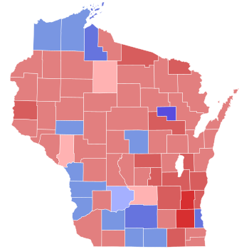 2010 United States Senate election in Wisconsin results map by county
