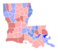 2014 United States Senate election in Louisiana results map by parish
