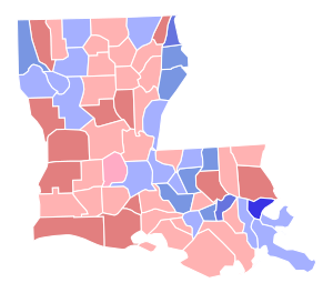 2014 United States Senate election in Louisiana results map by parish