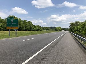 I-70's exit for US 40 in Pecktonville
