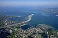 Aerial image of the mouth of the Rhine into Lake Constance