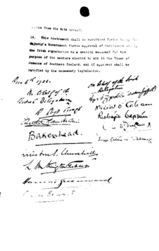 Anglo-Irish Treaty signatures