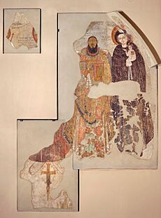 Autor nieznany, Biskup Marianos pod opieką Chrystusa i Matki Boskiej. Malowidło ścienne