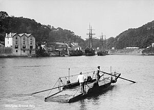 Bodinnick ferry, Fowey, Cornwall (1889)