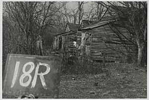 Cabins, One with Laundry Drying, Fazendeville, Louisiana, 1960
