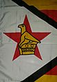 Close up of the Zimbabwe Bird on a flag manufactured in Zimbabwe