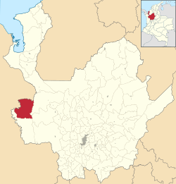 Location of the municipality and town of Murindó in the Antioquia Department of Colombia