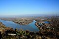 Confluence de la drôme et de Rhone vu des hauteurs du Pouzin (Ardeche)