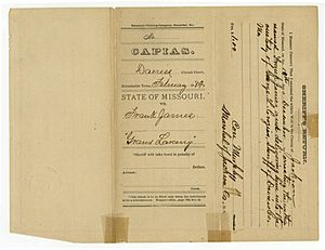 Court records of State of Missouri vs. Frank and Jesse James - Grand Larceny, Daniel Smoote