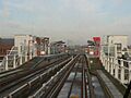 Deptford Bridge DLR station from a southbound train 2005-12-10