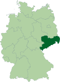 Position of Saxony within Germany