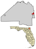Location of Atlantic Beach in Duval County, Florida.