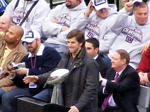 Eli Manning at rally after Super Bowl XLII