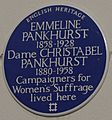 Emmeline Pankhurst 50 Clarendon Road blue plaque
