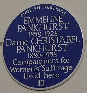Emmeline Pankhurst 50 Clarendon Road blue plaque