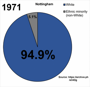 Ethnic demography of Nottingham over time