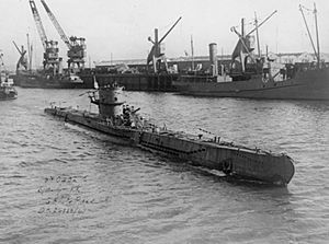 German U-Boat U-570 enters dock at Barrow-in-Furness after her capture