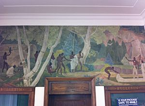 Gibson City, IL Post Office mural, "Hiawatha Returning with Minnehaha" by Francis Foy