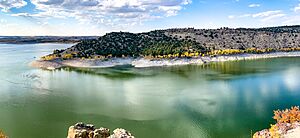 Glendo Reservoir on the North Platte River in Glendo, Wyoming