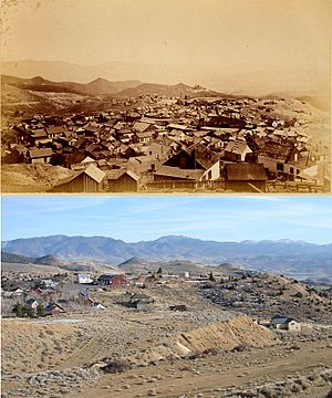 Gold Hill, Nevada rephoto pre-1900 vs. 2007
