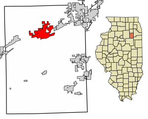 Location of Morris in Grundy County, Illinois.