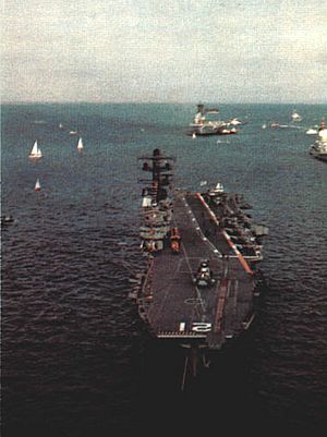 HMAS Melbourne (R21) at the 1977 Spihead Fleet Review
