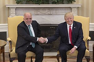 Haider al-Abadi and Donald Trump in the Oval Office, March 2017