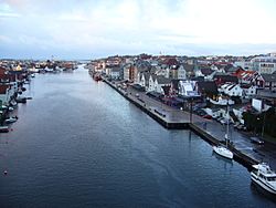 A view of the central part of Haugesund, close to the dockyards