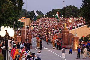 International border at Wagah - evening flag lowering ceremony