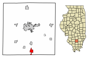 Location of Ina in Jefferson County, Illinois