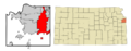 Johnson County Kansas Incorporated and Unincorporated areas Overland Park Highlighted