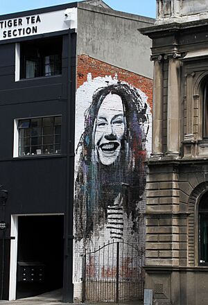 Jon Thom mural, Vogel Street, Dunedin