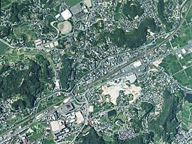 Kamogata district Asakuchi city Aerial photograph.2007